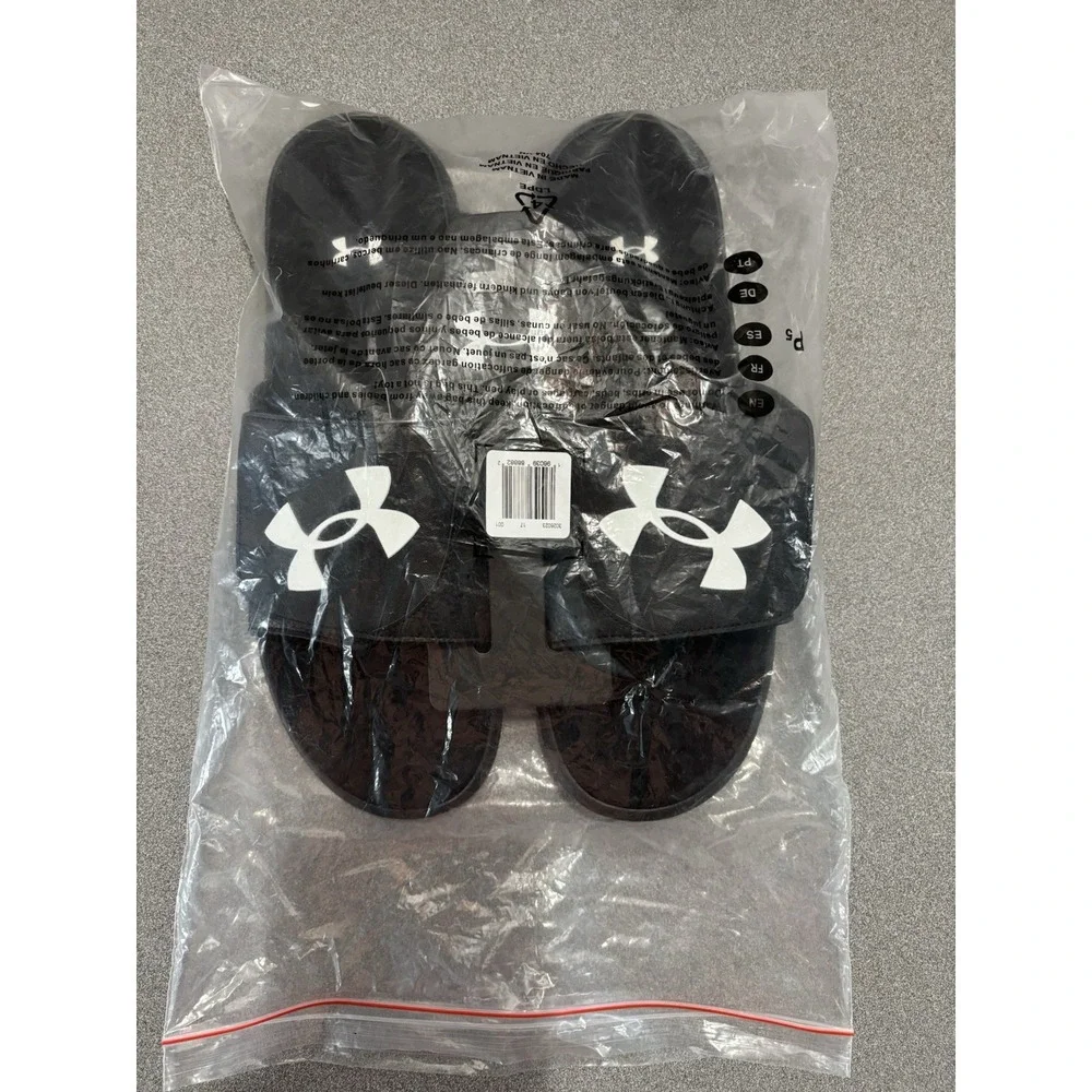 New Under Armour Mens Ignite Pro Slide‎ Athletic Sandals  Size 17 Black